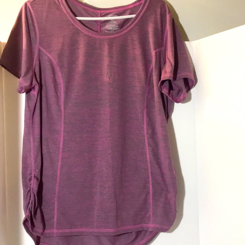 Danskin top size 1x purple short sleeves work out gym activewear fitness